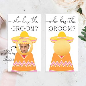 Jogo de chá de panela mexicano para imprimir celebridades que têm o noivo, jogo de raspadinha para encontrar o noivo, chá de panela Sambrero, Quinn