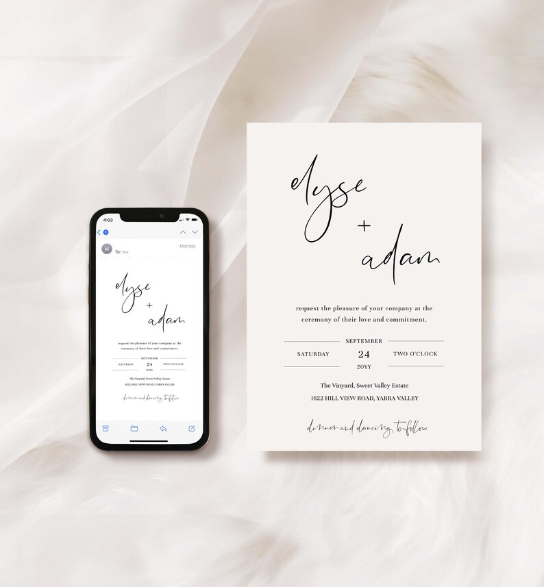 Digital Wedding Smartphone Invitation, Text Message Invite Template ...