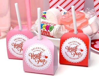 Etiquetas imprimibles para piruletas de San Valentín, tarjetas de San Valentín para el aula infantil (PDF)