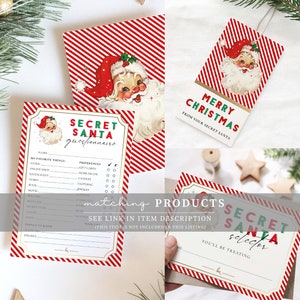 Printable Christmas Gift Tag, Secret Santa Gift Label, Christmas Gift ...