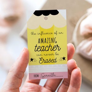 Druckbare Bleistift Lehrer Wertschätzung Tag Vorlage, der Einfluss eines erstaunlichen Lehrers kann niemals gelöscht werden, danke Lehrer Geschenk