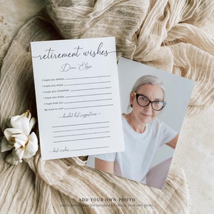 Printable Retirement Wishes Template, Modern Minimalist Retirement ...