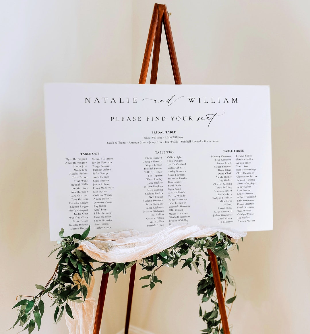 Printable Wedding Table Plan Template, Minimalist Wedding Banquet Long ...