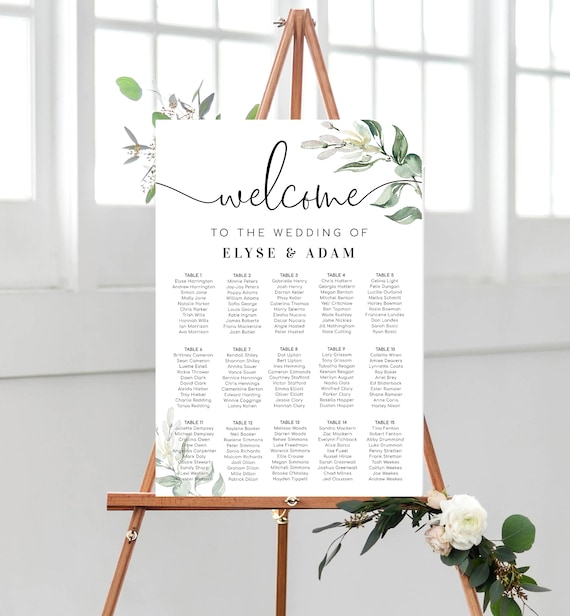 Printable Wedding Table Plan Editable Seating Chart Template | Etsy