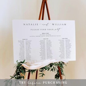 Printable Wedding Table Plan Template, Minimalist Wedding Banquet Long ...