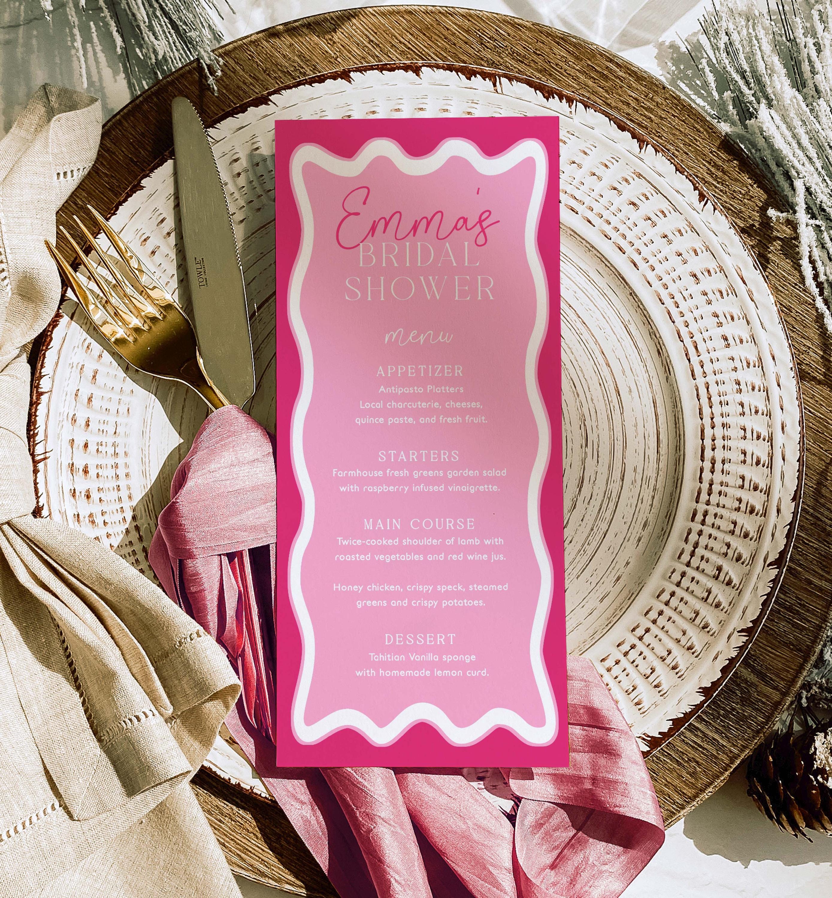 Image 6 for Bridal Shower Menu Template