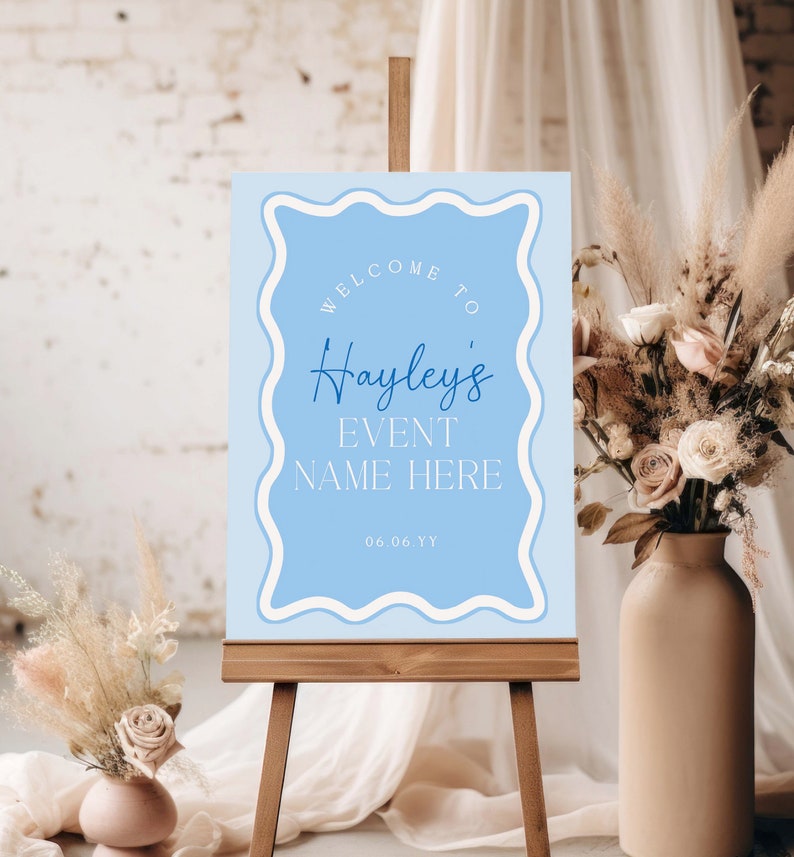 Editable Welcome Sign Template, Boy First Birthday Welcome Sign ...