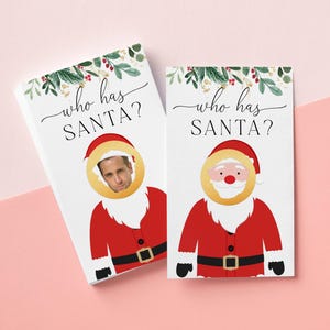 Printable Christmas Scratch-off Game: Who Has Santa? (DIY Template Digital Download)