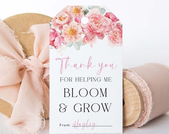 Sjabloon Peony Teacher Appreciation Tag (digitale download), Piper