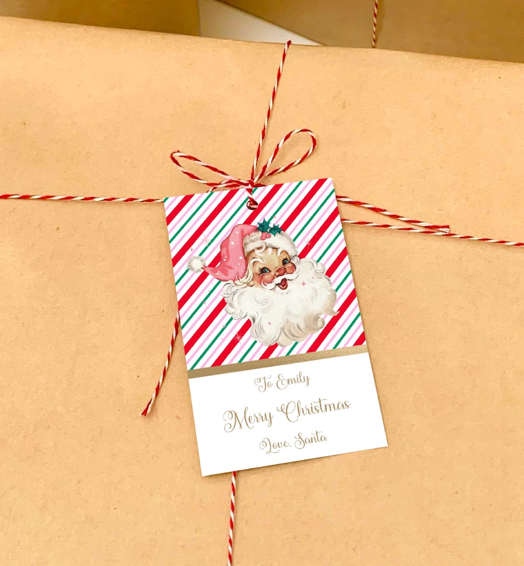 Printable Christmas Gift Tag, Secret Santa Gift Label, Custom Gift ...
