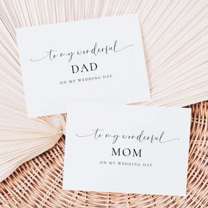 Para mis maravillosos papás en el día de mi boda: plantilla de tarjeta imprimible, tarjeta de boda minimalista moderna, tarjeta de boda para padres, Bridie