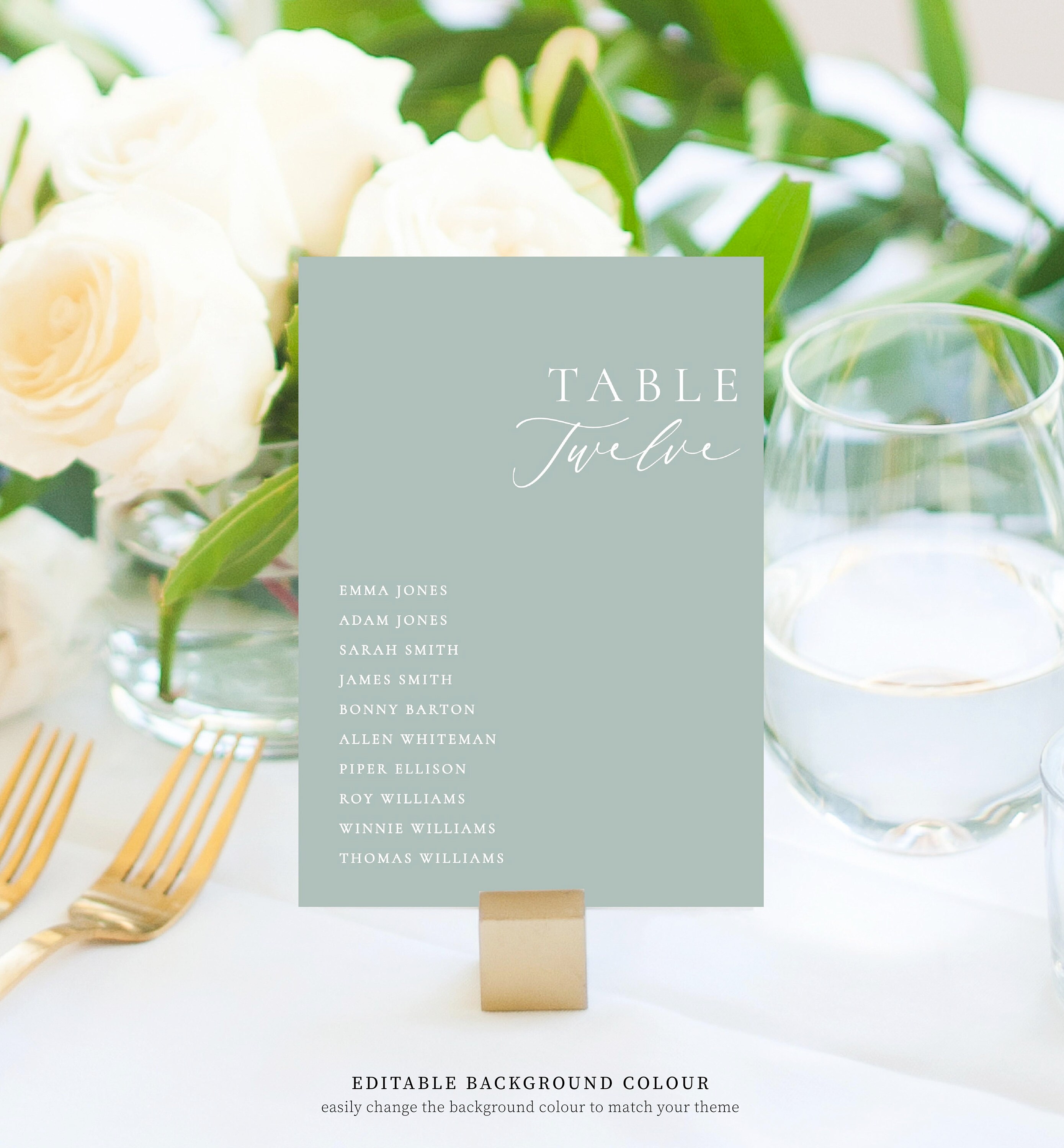 Minimalist Wedding Table Numbers With Guest Names, Modern Minimal ...