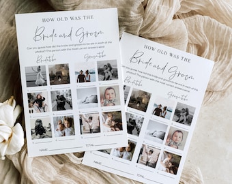 Modern Minimalist Bridal Shower Game, Age Guessing (Printable Template), Estelle