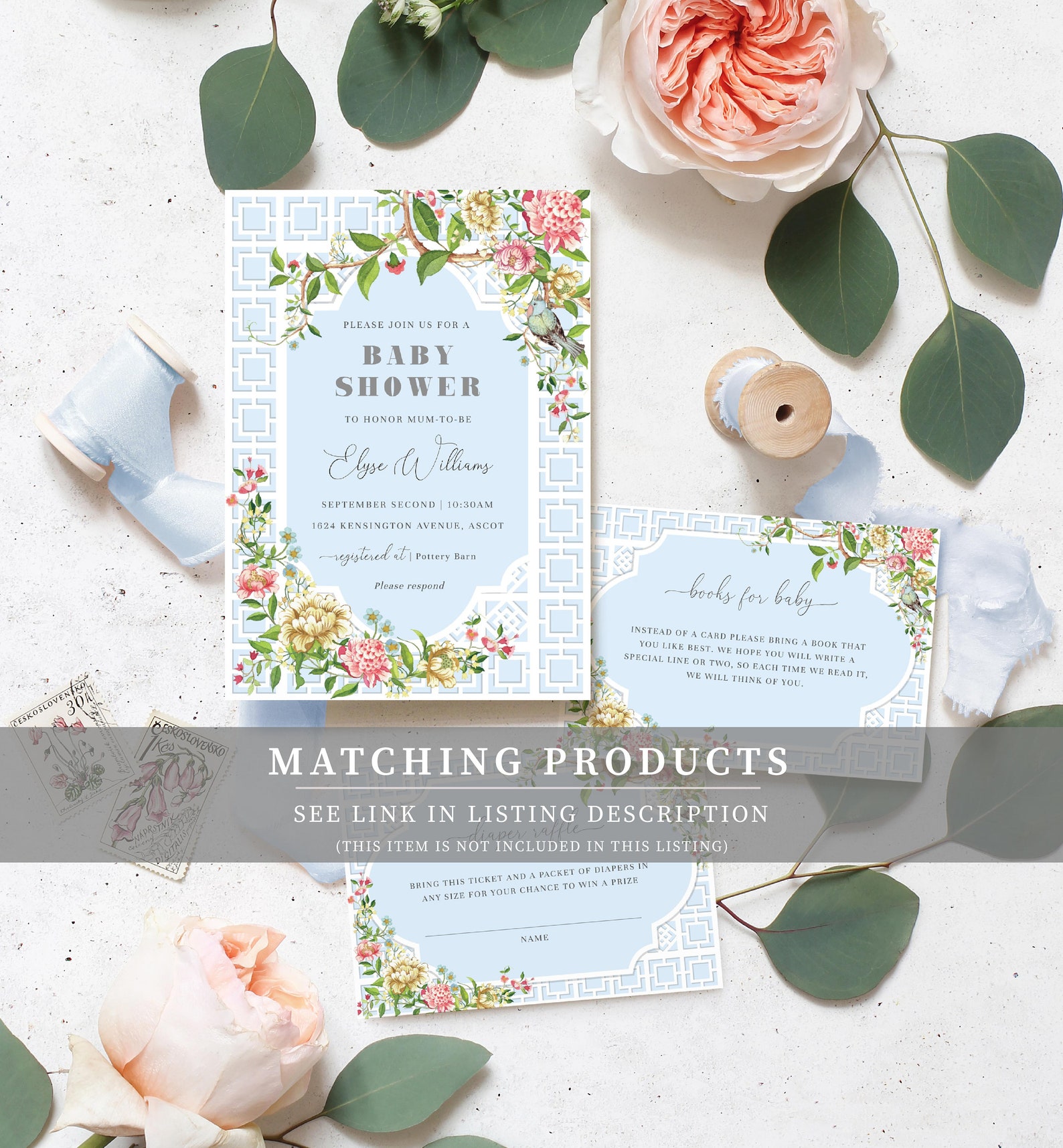 Editable Printable Place Card Template Floral Chinoiserie - Etsy Australia
