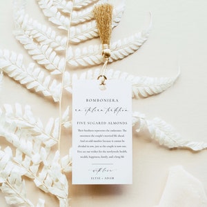 An Italian Tradition Favor Tag, Printable Five Sugared Almonds Tag ...