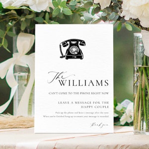 Printable Voicemail Audio Guestbook Sign, Minimalist Wedding Guestbook Sign, Audio Booth Sign, Phone Message Guest Book Sign, Ellesmere