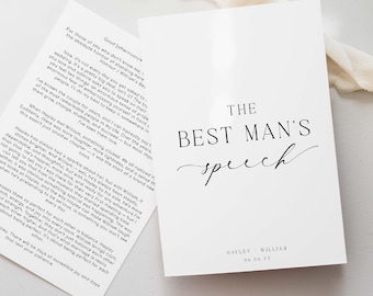 Minimalist Man Speech Card Template (Digital Download), Ellesmere