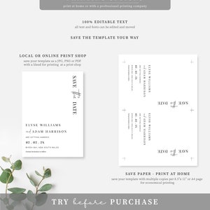 Modern Minimalist Save The Date, Printable Simple Elegant Wedding Save The Date Template, Minimalist Wedding Announcement, Estelle image 6