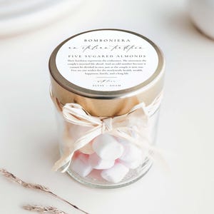 An Italian Tradition Favor Tag, Printable Five Sugared Almonds Tag ...
