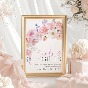Kaarten en geschenken Afdrukbaar bord, wilde lentebloemen, tafelbord babyshower cadeau, tafelbord cadeau vrijgezellenfeest, bord wensput, Eloise