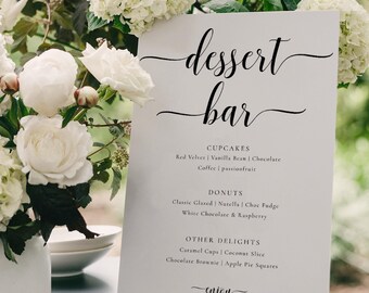 Minimalist Dessert Bar Sign, Wedding Sweet Station (Printable)