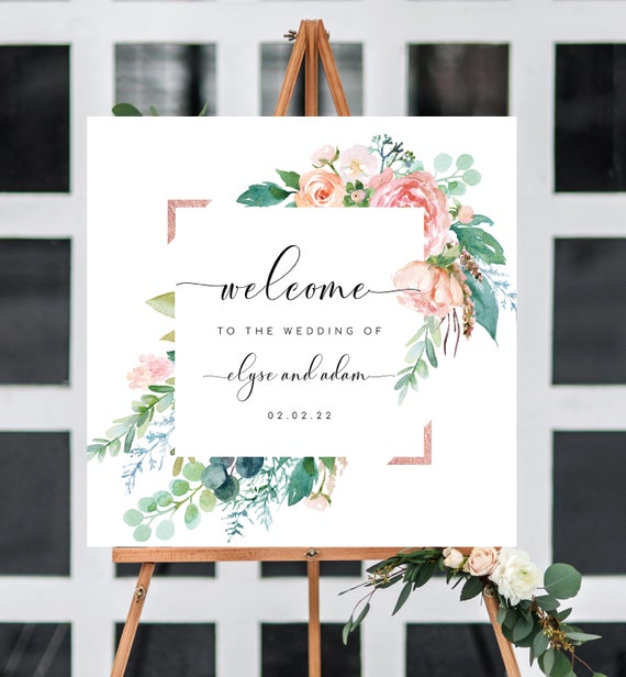 Editable Square Welcome Sign Printable Wedding Welcome Sign - Etsy Hong ...