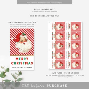 Printable Christmas Gift Tag Secret Santa Gift Label - Etsy