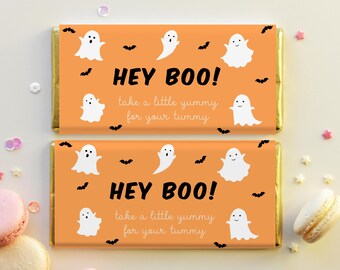 Chokladpapper, söta Halloween-chokladpappersgåvor till bus eller godis, tackgåvor till Halloweenfesten, utskrivbara bus eller godis