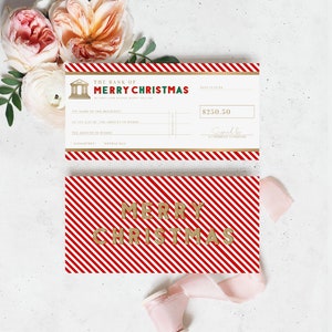 Christmas Cheque Template, Fake Bank Cheque Gift Voucher, Custom ...