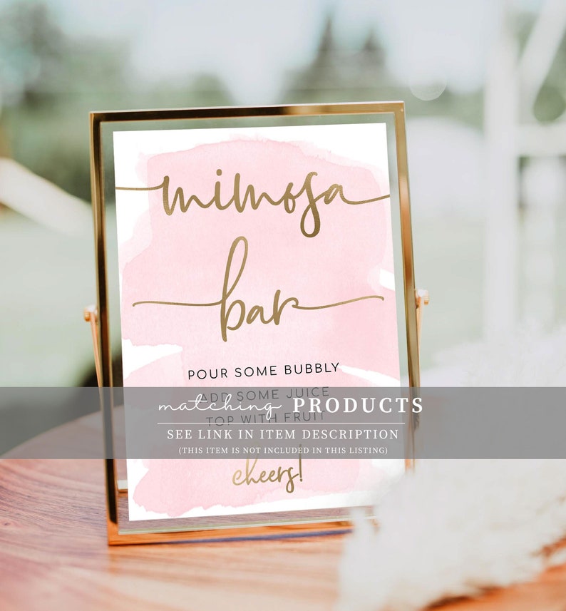 Juice Tags Pink Watercolour Printable Mimosa Bar Juice Tags | Etsy