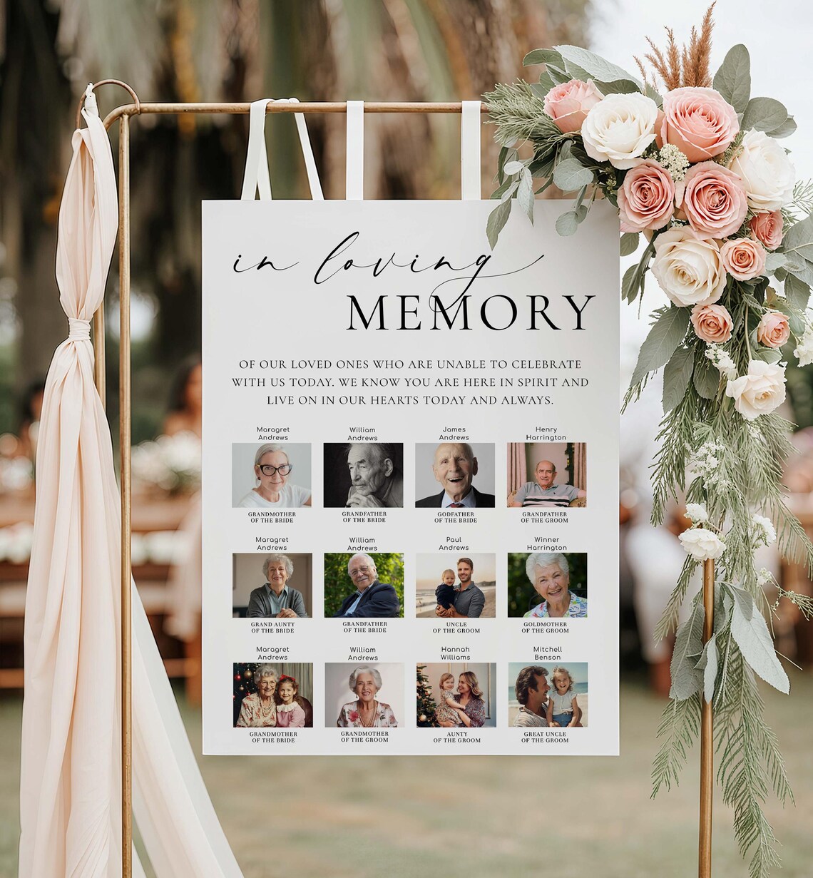 Mwmory Sign Custom Photo in Loving Memory Sign, Modern Minimalist Printable ...