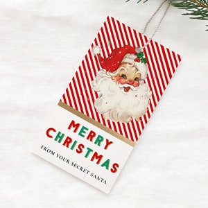 Printable Christmas Gift Tag, Secret Santa Gift Label, Christmas Gift ...