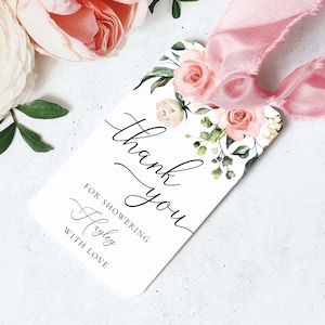 Printable Floral Thank You Favor Tag, Blush Floral Wedding Favor Tag, Bridal Shower Thank You Tag, Baby Shower Thank You Favor Tag, Darcy