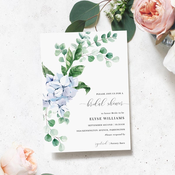 Hydrangea Bridal Shower Invitation - Etsy