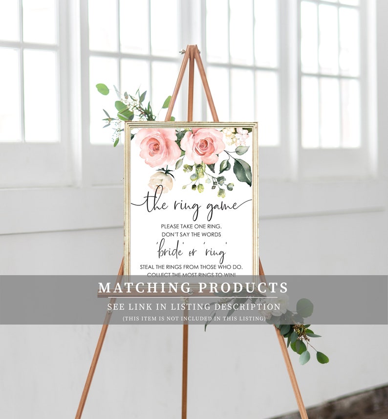 What Did The Groom Say Game Blush Floral Bridal Shower Games Editable Corjl Instant Download Hen's Party Game Darcy Floral image 9