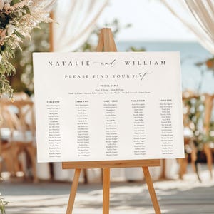 Printable Wedding 5 Table Plan Template, Minimalist Wedding Banquet Long Tables Seating Chart, Wedding Seating Plan Poster, Ellesmere