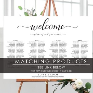 Printable 6 Long Table Seating Chart, Printable Editable Wedding Table ...