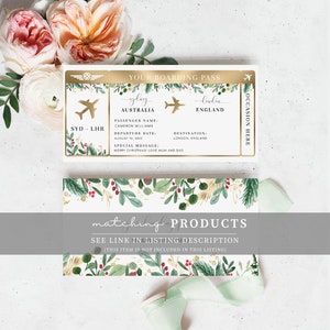 Editable Christmas Boarding Pass Template: Printable Airline Ticket Gift (Digital Download) image 7