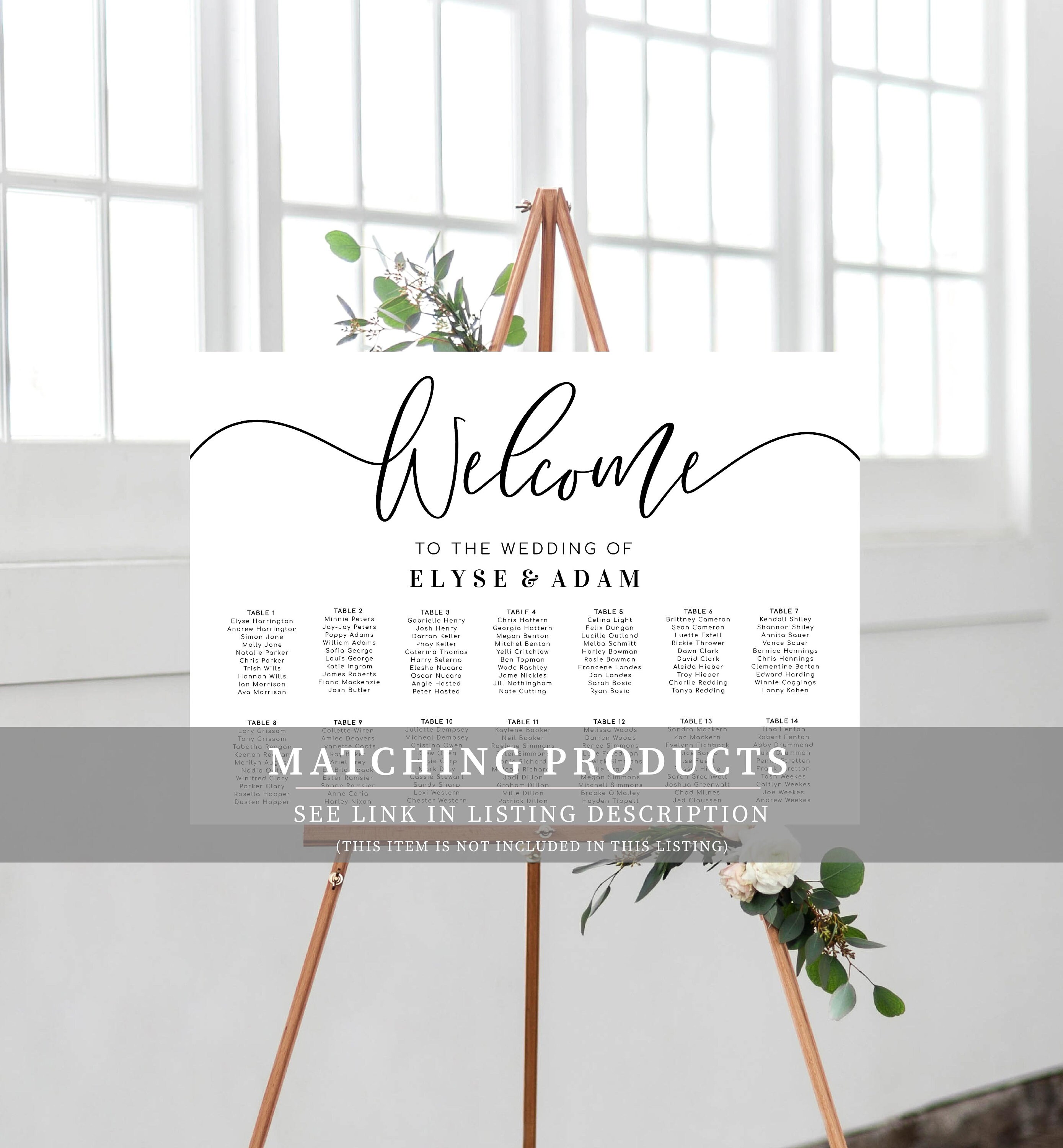 Editable Table Numbers With Guest Names Modern Minimalist | Etsy Ireland