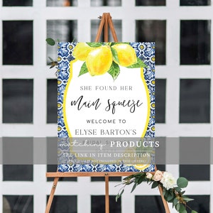 She Found Her Main Squeeze Printable Tags, Italian Positano Blue Tile ...