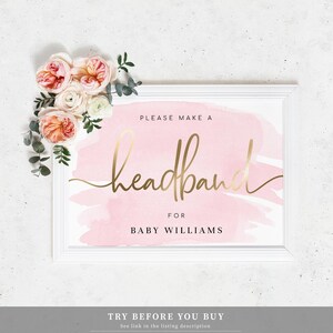 Editable Headband Station Sign - Pink Watercolour - Make A Headband ...