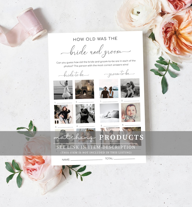 Who Am I Bridal Shower Game, Printable Favorite Memory With The Bride Game, Modern Minimalist Bridal Shower Game, Quinn Script image 7