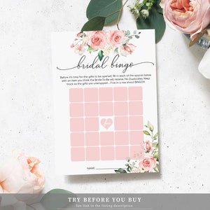 Printable Bridal Shower Bingo Game - Bridal Shower Games Editable Corjl ...