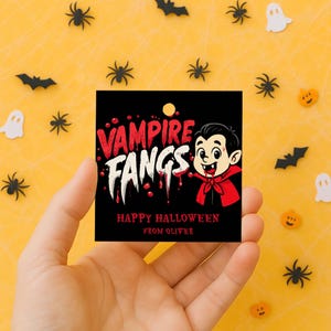 Vampire Fangs Favor Tag, Printable Halloween Favor Tags, Candy Teeth, Trick Or Treat Gift Tag, Classroom Halloween Gift, Candy Teeth Gift