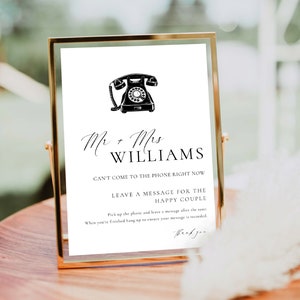 Printable Voicemail Audio Guestbook Sign, Minimalist Wedding Guestbook ...
