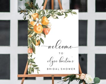 Welcome Sign - Tropical Fruit - Editable Bridal Shower Welcome Sign - Bridal Shower Welcome Sign - Baby Shower Welcome Sign - Clementine