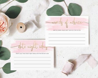 Printable Words of Advice and Date Night Cards Pink | Etsy