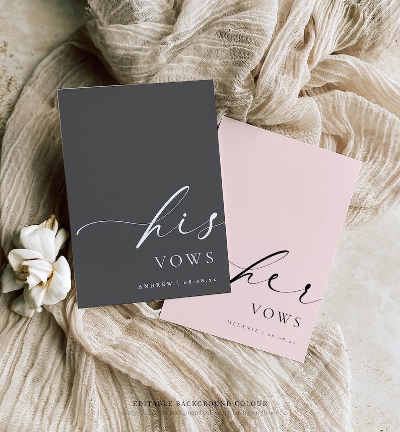 Printable His and Her Vow Books Bride and Groom Wedding Day - Etsy ...