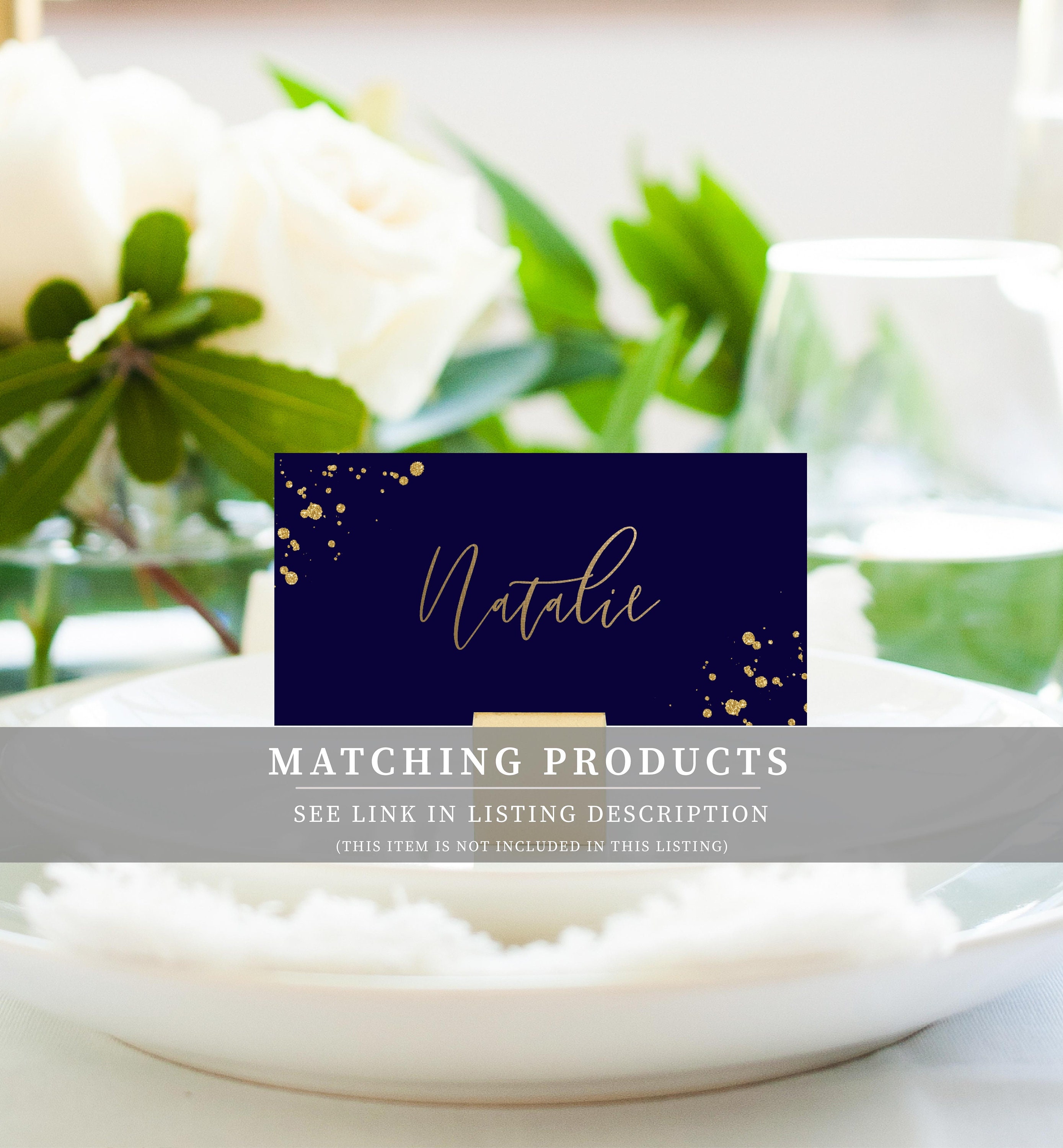 Navy and Gold Editable Printable Menu Template Wedding Menu | Etsy