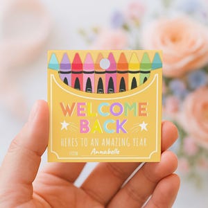 Printable Back To School Tag Template, Welcome Back To School Pencil Holder Tag, New School Year Classroom Gift, Crayon Gift
